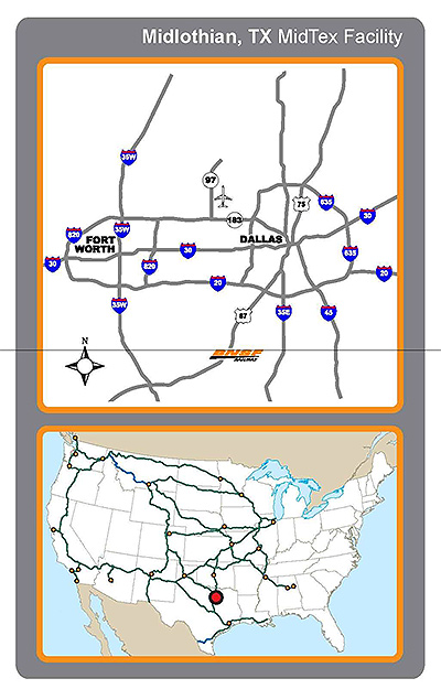 Midlothian, TX MidTex Automotive Facility Map