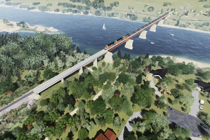 Artist rendition of the planned Bismarck-Mandan bridge 