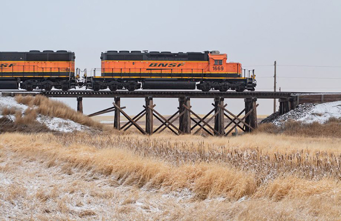 A train heads to Northgate near the Canadian border. A train heads to Northgate near the Canadian border.