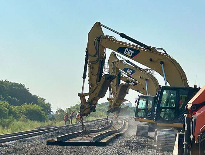 Track work under way on the Fort Worth Subdivision 