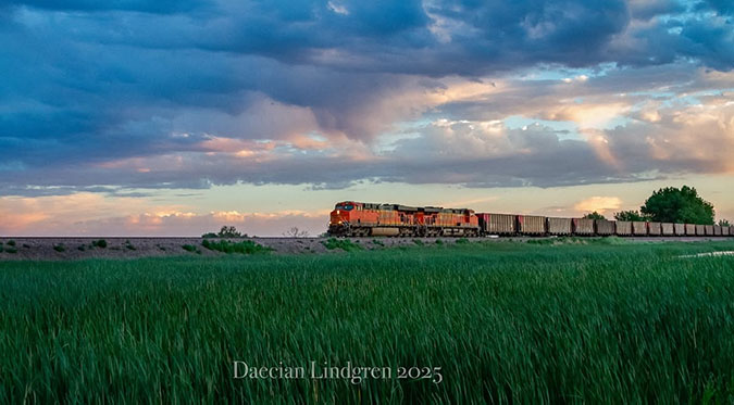 BNSF train at Barr Lake, Colorado. Photo by Daecian Lindgren.  